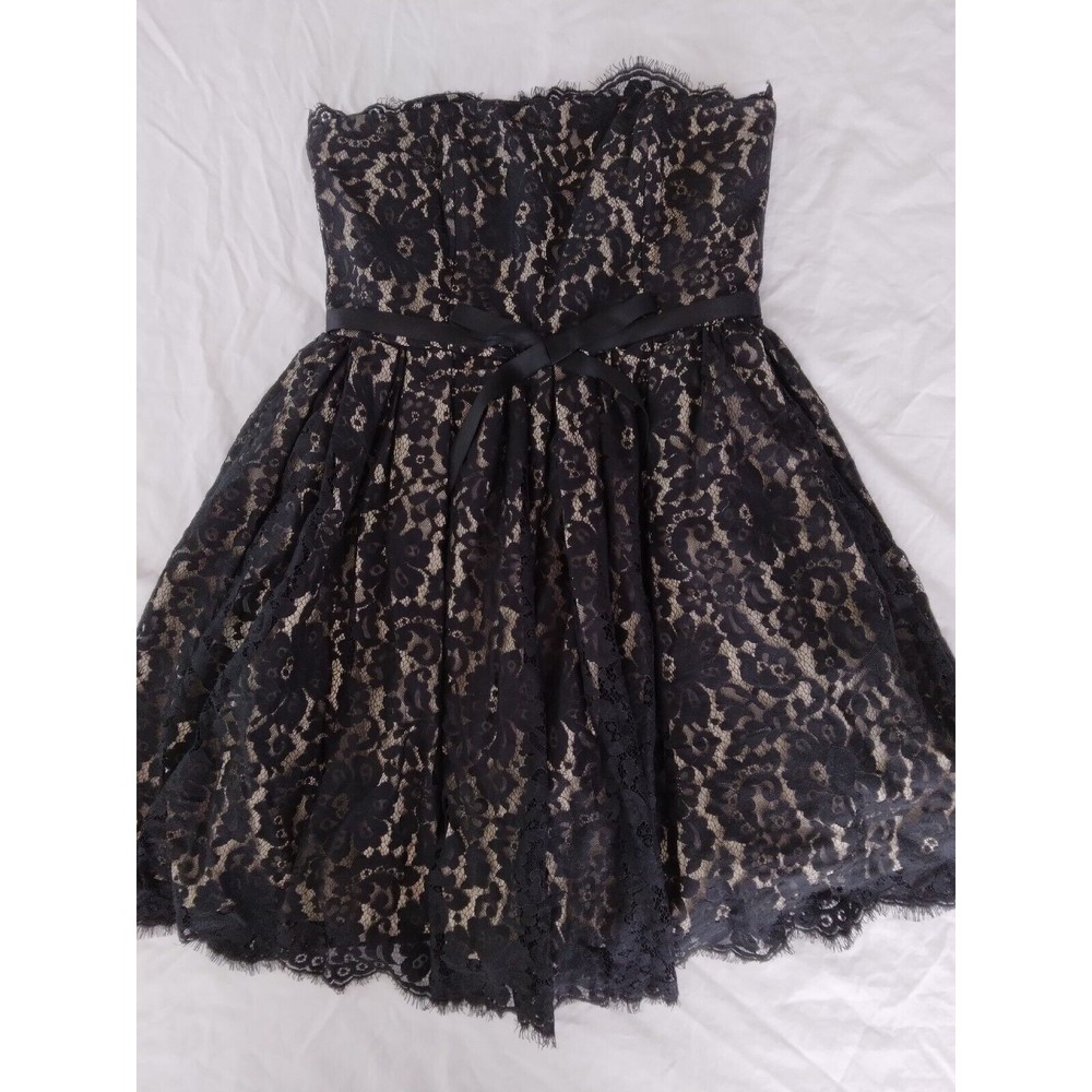 Robert Rodriguez Neiman Marcus Black Lace Overlay Strapless Dress Womens Size 10 - Picture 4 of 15